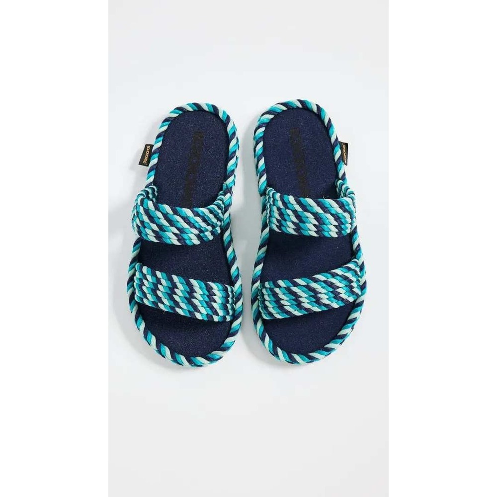 Bohonomad Tokyo Rope Sandals Blue Multi Size 9.5 Wide Boho Coastal Mediterranean